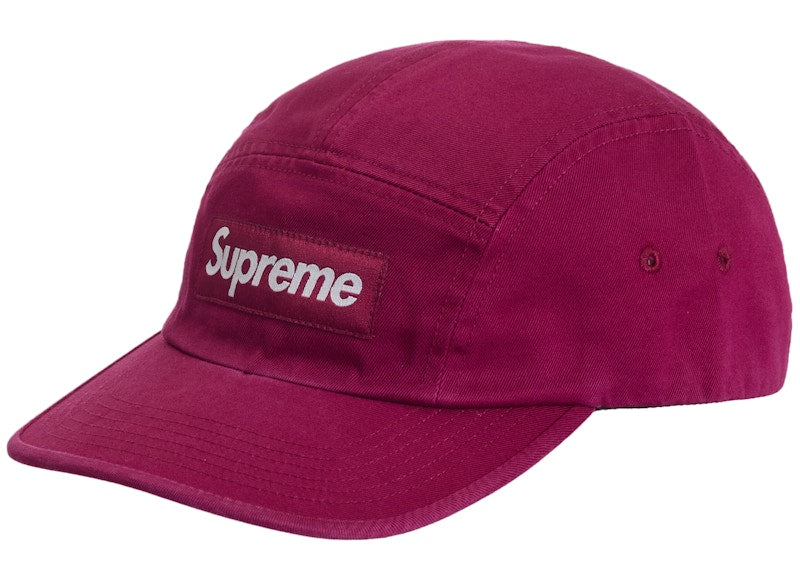 Supreme Washed Chino Twill Camp Cap (FW24) Cranberry