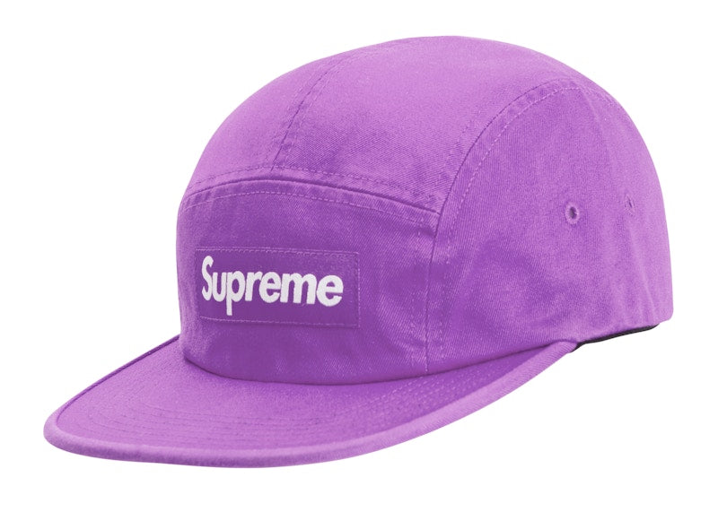 Supreme Washed Chino Twill Camp Cap (SS19) Light Purple