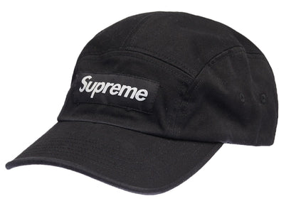 Supreme Washed Chino Twill Camp Cap Cap (SS22) Black