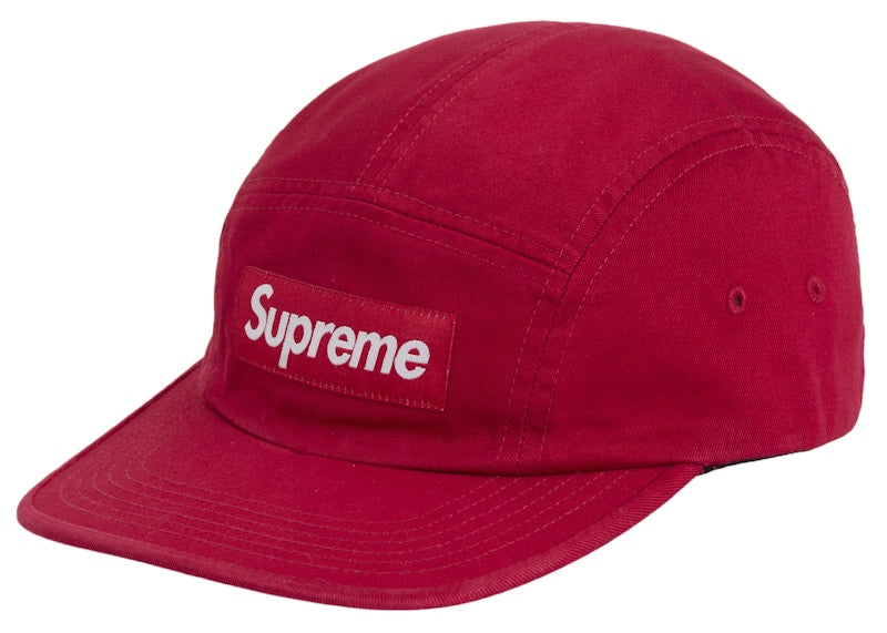 Supreme Washed Chino Twill Camp Cap (SS25) Red