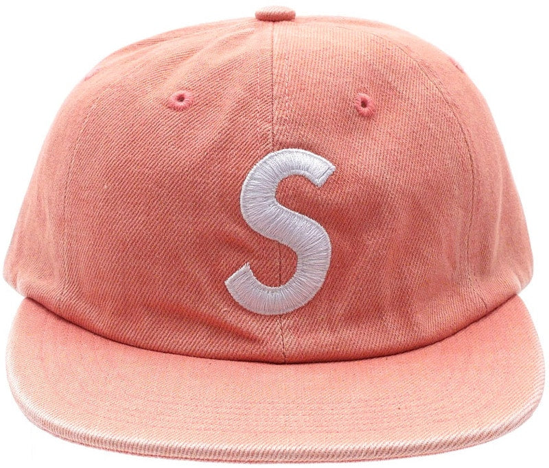 Supreme Washed Denim S Logo 6 Panel Pink