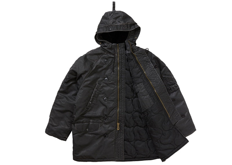Supreme Washed Flight Satin N-3B Parka Black