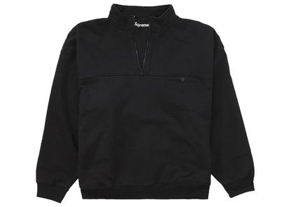 Supreme Washed Half Zip Pullover Black