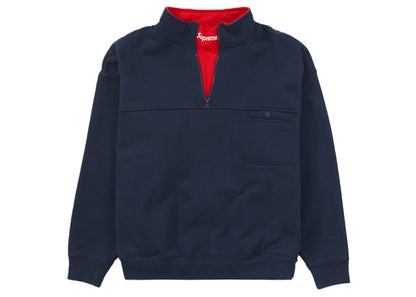 Supreme Washed Half Zip Pullover Navy
