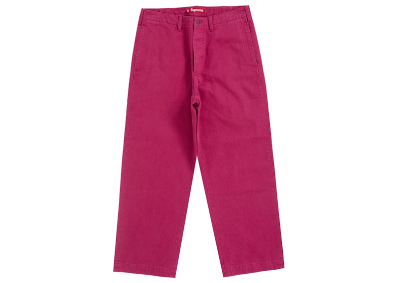 Supreme Washed Herringbone Chino Pant Dusty Pink