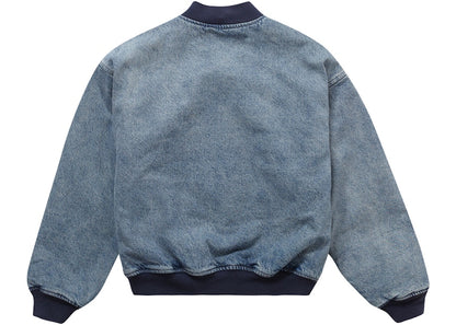 Supreme Washed Knockout Denim Varsity Jacket Washed Blue
