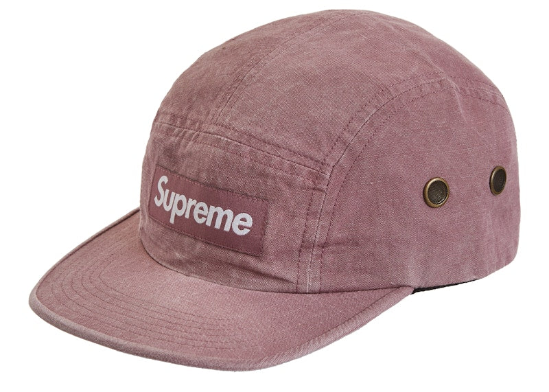 Supreme Washed Linen Camp Cap Purple