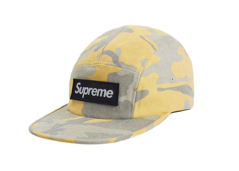 Supreme Washed Out Camo Camp Cap Yellow Camo