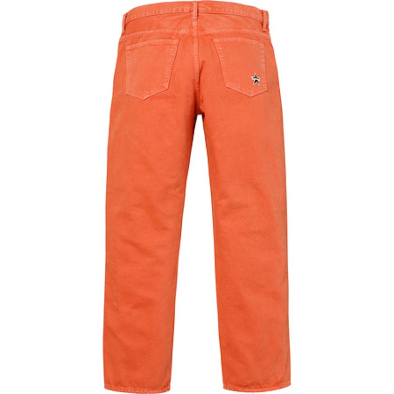 Supreme Washed Regular Jeans Orange