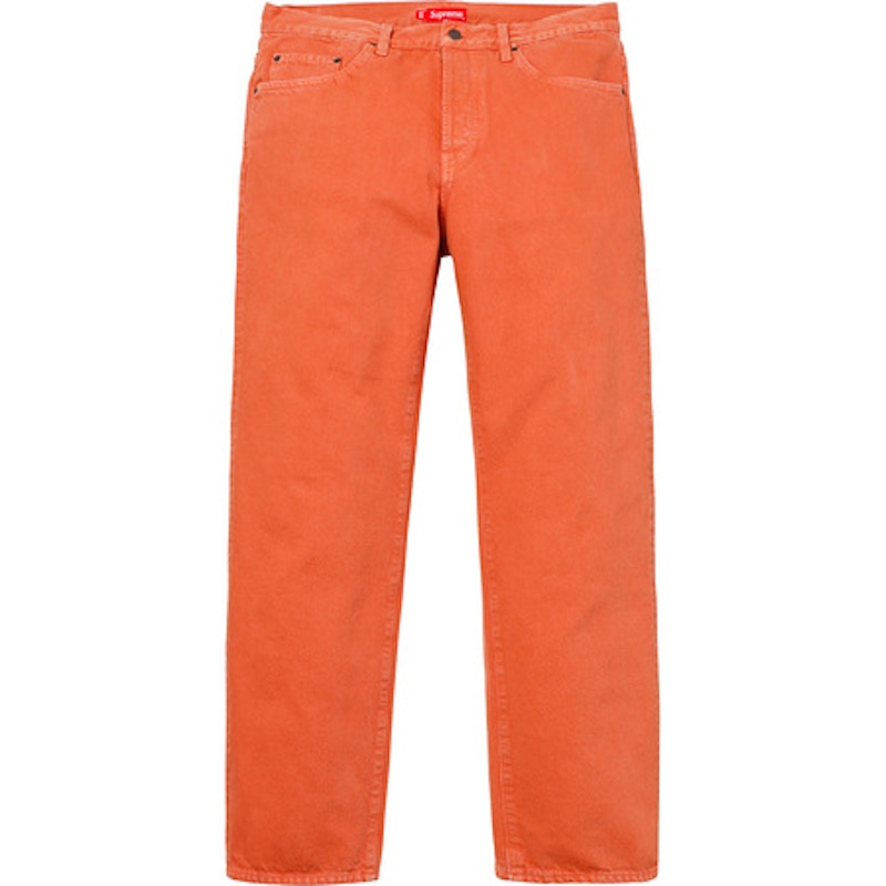 Supreme Washed Regular Jeans Orange
