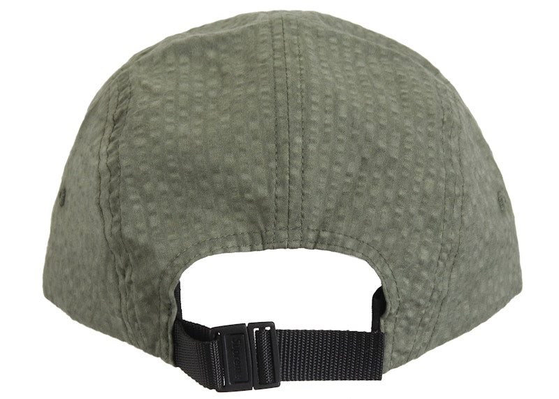 Supreme Washed Seersucker Camp Cap Taupe