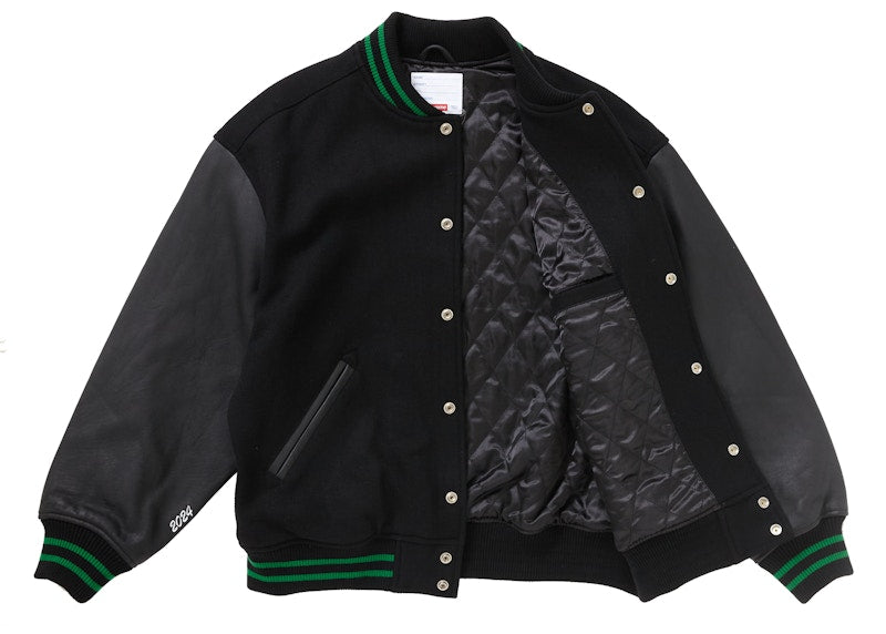 Supreme Wave Varsity Jacket Black