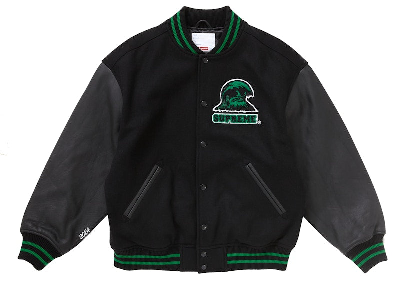 Supreme Wave Varsity Jacket Black