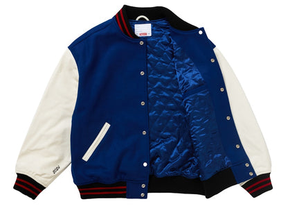 Supreme Wave Varsity Jacket Blue