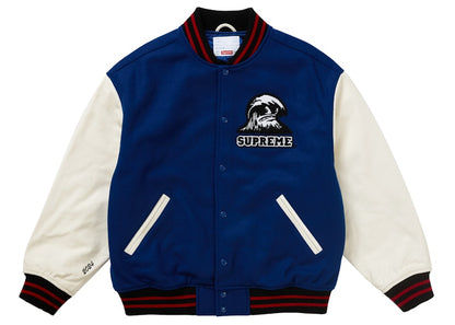 Supreme Wave Varsity Jacket Blue