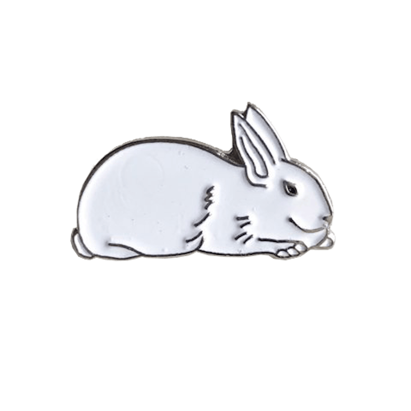 Supreme White Rabbit Pin Silver