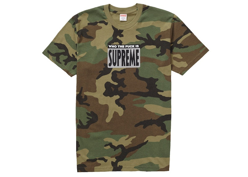 Supreme Who The Fuck Tee Woodland Camo