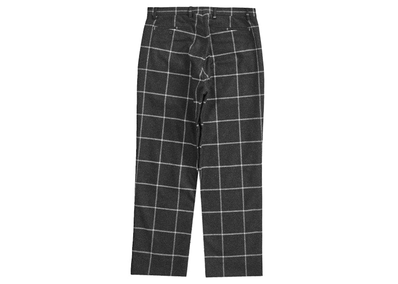 Supreme Windowpane Wool Trouser Black Window