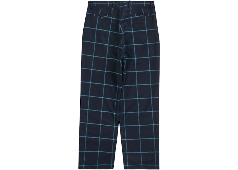 Supreme Windowpane Wool Trouser Blue Window