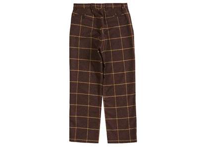 Supreme Windowpane Wool Trouser Brown Window