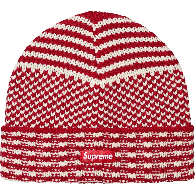 Supreme Wool Jacquard Beanie Red