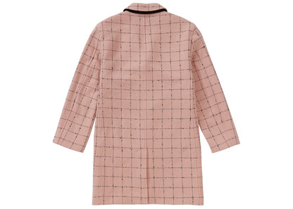 Supreme Wool Windowpane Overcoat Light Pink
