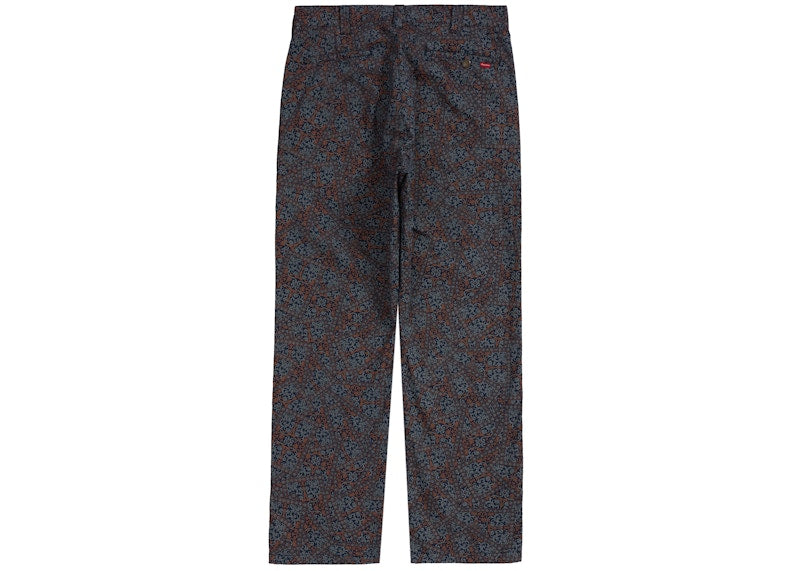 Supreme Work Pant Light Navy Floral Cards