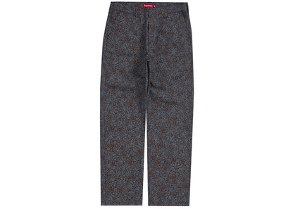 Supreme Work Pant Light Navy Floral Cards