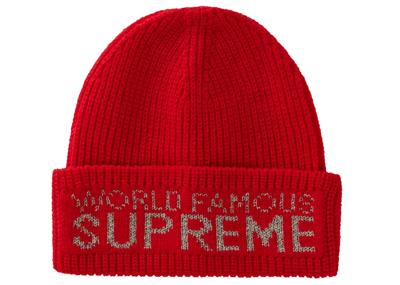 Supreme World Famous Beanie Red
