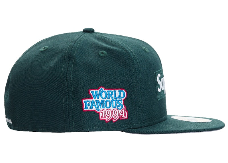 Supreme World Famous Box Logo New Era Dark Green