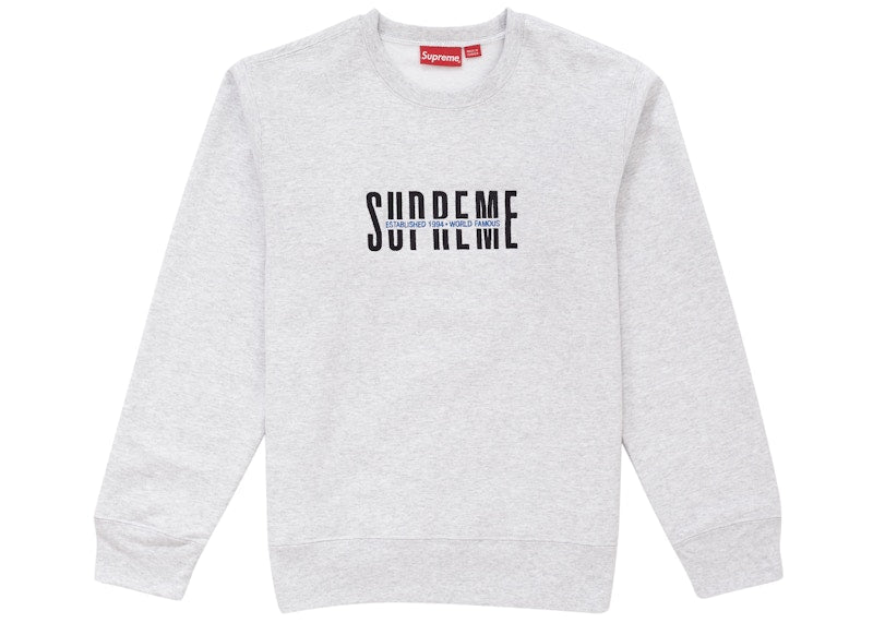 Supreme World Famous Crewneck Ash Grey