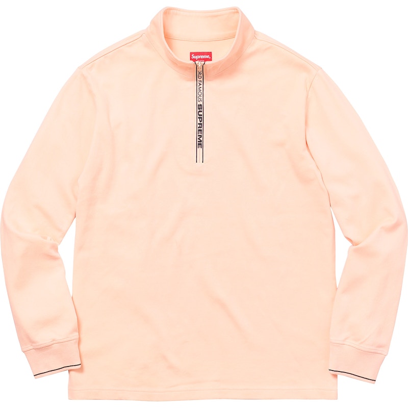 Supreme World Famous Half Zip Pullover Peach