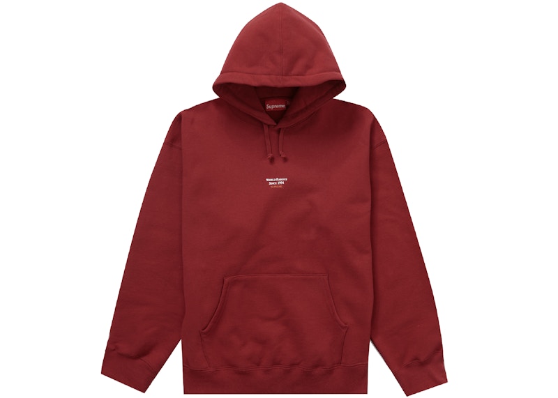 Supreme World Famous Micro Hooded Sweatshirt Dark Red