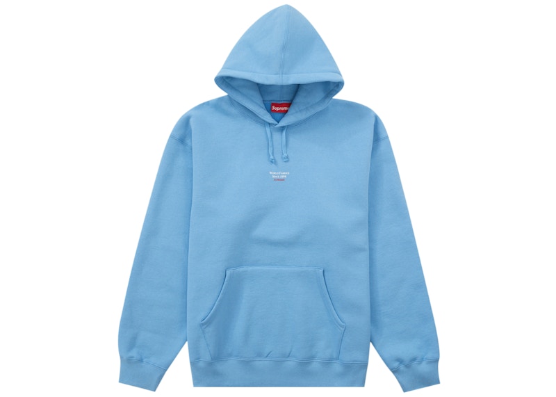Supreme World Famous Micro Hooded Sweatshirt Light Blue