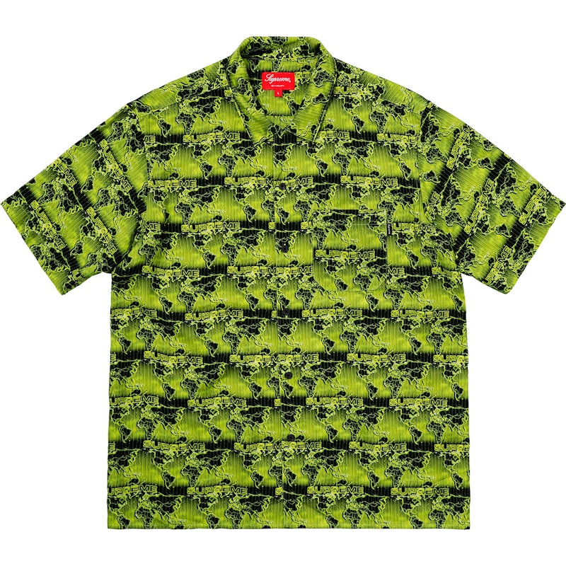 Supreme World Famous Rayon Shirt Acid Green