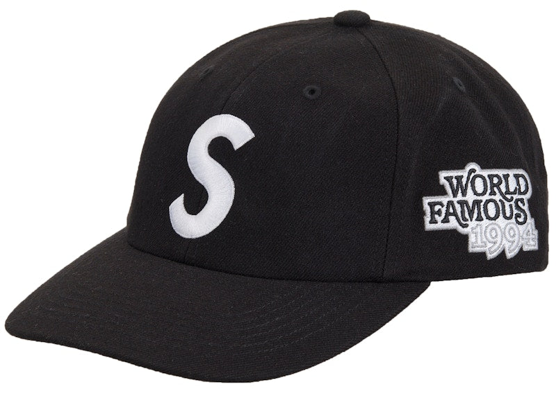 Supreme World Famous S Logo 6-Panel Black