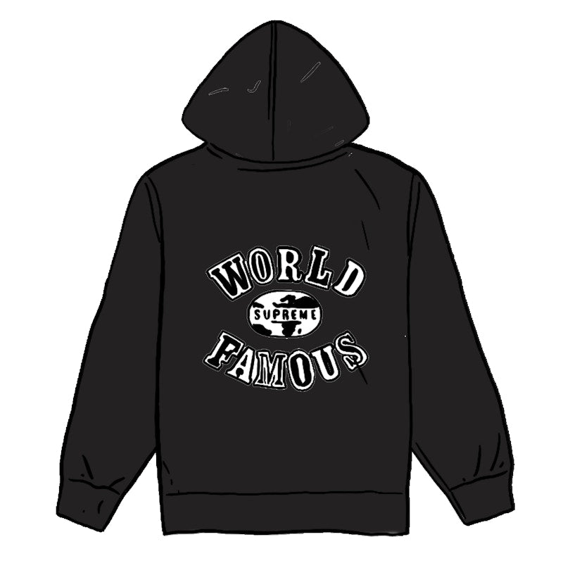 Supreme World Famous Zip Up Hooded Sweatshirt (SS20) Black