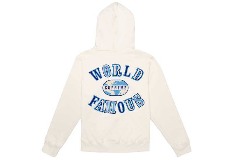 Supreme World Famous Zip Up Hooded Sweatshirt (SS20) Natural