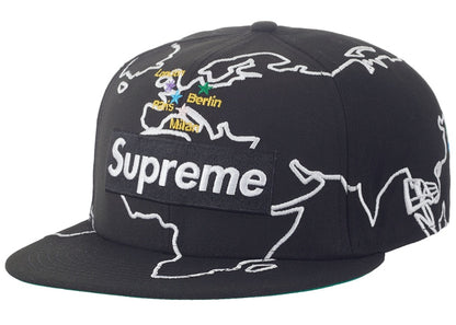 Supreme Worldwide Box Logo New Era Hat Black