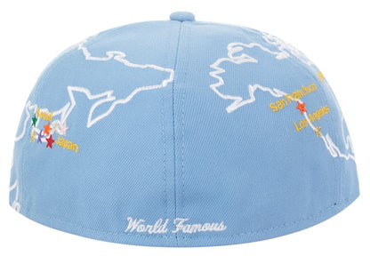 Supreme Worldwide Box Logo New Era Hat Light Blue