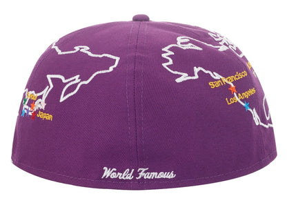 Supreme Worldwide Box Logo New Era Hat Purple