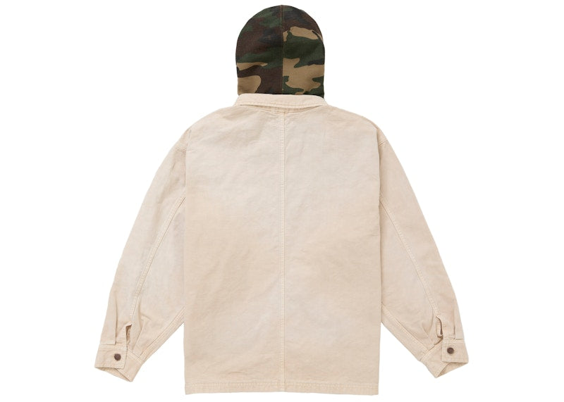 Supreme Worn Hooded Chore Coat Natural
