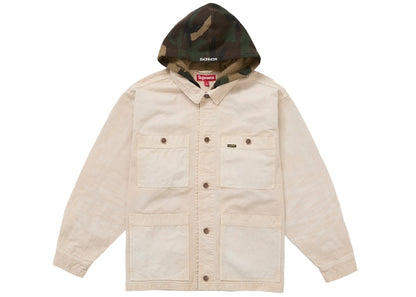 Supreme Worn Hooded Chore Coat Natural