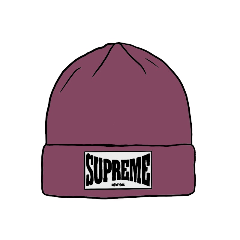 Supreme Woven Label Beanie Dusty Purple