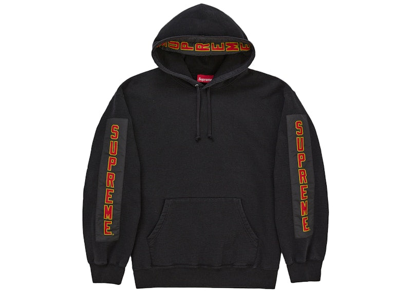 Supreme Woven Patches Hooded Sweatshirt Black