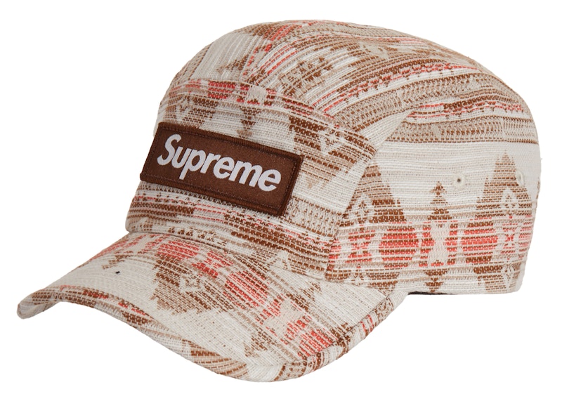 Supreme Woven Pattern Camp Cap Tan