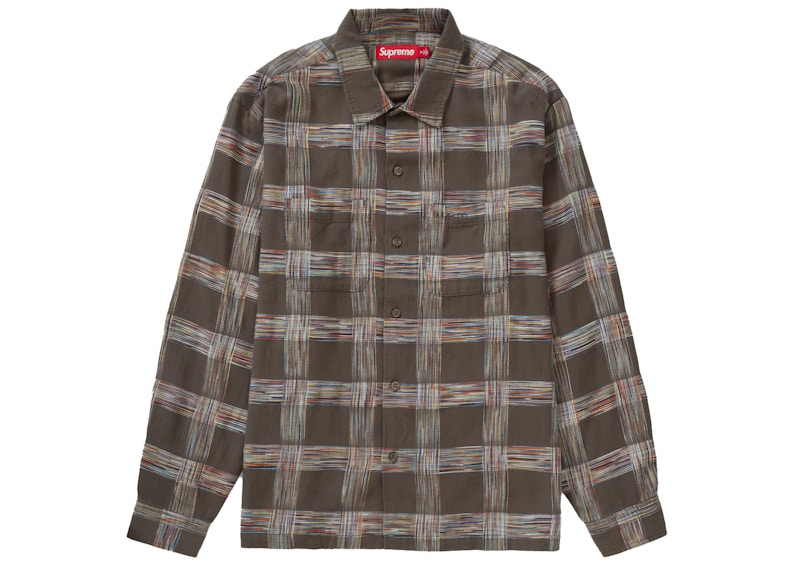 Supreme Woven Plaid Shirt Light Brown