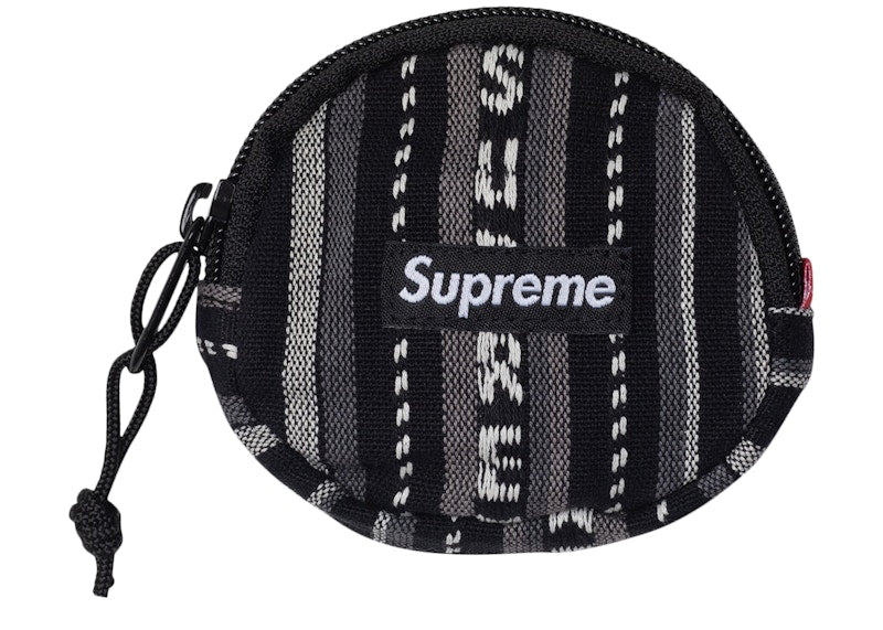 Supreme Woven Stripe Coin Pouch Black