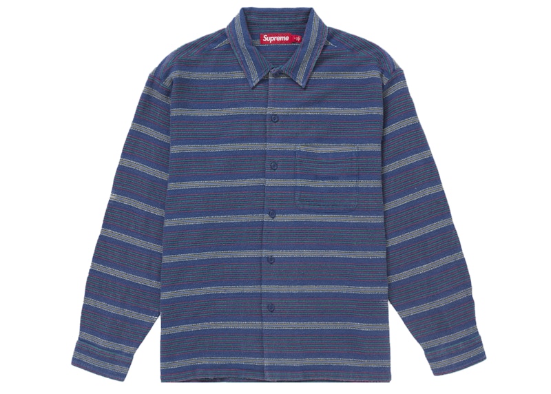 Supreme Woven Stripe Shirt Blue