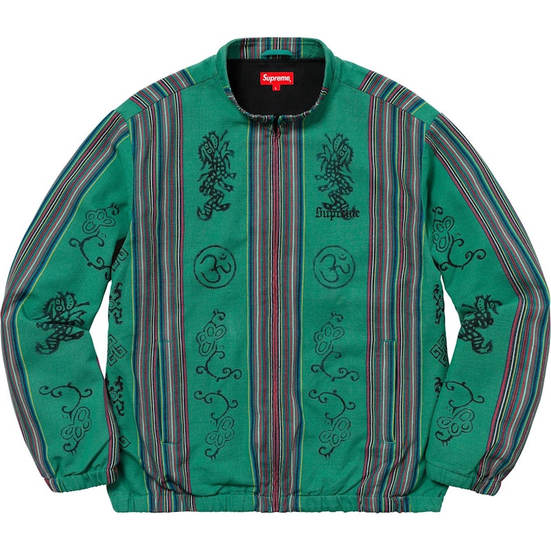 Supreme Woven Striped Batik Jacket Green